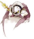  cape gloves kirby_(series) lowres mask meta_knight nintendo sword weapon yellow_eyes 