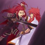  asch bad_id duel long_hair luke_fon_fabre male multiple_boys red_hair redhead surcoat sword tales_of_(series) tales_of_the_abyss toki_no weapon 