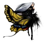  butterfly_wings detached_sleeves earrings highres jewelry long_hair original shimizukaeru silver_hair very_long_hair wings 