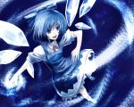  blue_hair cirno ribbon touhou wings yu_(pixiv228815) 