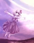  fang flying neme outstretched_arms ribbon ribbons rumia short_hair spread_arms touhou 