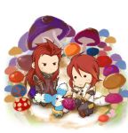  :&gt; asch chibi hige_tei luke_fon_fabre male mieu multiple_boys mushroom red_hair redhead surcoat tales_of_(series) tales_of_the_abyss 