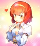  1girl box closed_mouth fire_emblem fire_emblem:_mystery_of_the_emblem gift gift_box hairband heart long_sleeves maria_(fire_emblem) nintendo redhead short_hair smile solo upper_body uro_(oolong) 