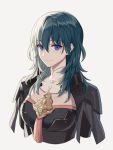  1girl armor black_armor blue_eyes blue_hair byleth closed_mouth fire_emblem fire_emblem:_three_houses long_hair nintendo simple_background smile solo srb7606 upper_body white_background 