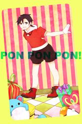  gift gold_(pokemon) highres jacket poke_ball ponponpon puffy_shorts pumpkin_pants shoes shorts 