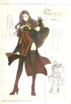  1girl breasts character_name circlet cleavage earrings fire_emblem fire_emblem_echoes:_mou_hitori_no_eiyuuou full_body gloves hidari_(left_side) high_heels highres jewelry long_hair nintendo non-web_source official_art purple_hair scan smile solo sonia_(fire_emblem) thigh-highs violet_eyes 