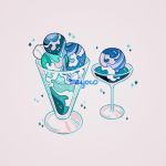  artist_name cocktail_glass cup drinking_glass food grey_background ice_cream limited_palette meyoco no_humans original simple_background sparkle transparent waves 