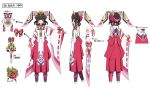  1girl alternate_hairstyle bangs bare_shoulders black_hair blunt_bangs bow commentary_request detached_sleeves from_behind full_body hair_ornament hair_rings japanese_clothes kimono looking_at_viewer nontraditional_miko official_art pink_bow profile senki_zesshou_symphogear senki_zesshou_symphogear_xd_unlimited simple_background solo standing translation_request tsukuyomi_shirabe violet_eyes weapon white_background wide_sleeves x_hair_ornament 