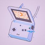  artist_name bag buttons constellation crescent_moon game_boy_advance_sp handheld_game_console meyoco moon no_humans original purple_background purple_bag screen simple_background sparkle star 