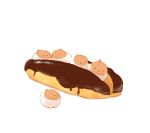  5others bird chai chocolate commentary_request eclair_(food) food in_food multiple_others no_humans original simple_background white_background 