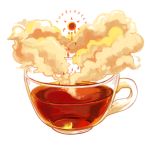  clouds cup drink droplet english_text ichiknees lowres no_humans original sun tea teacup transparent white_background 
