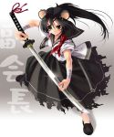  black_hair brown_eyes eyepatch katahira_masashi katana original ponytail school_uniform serafuku sword weapon 