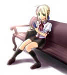  blonde_hair cellphone fate/stay_night fate_(series) green_eyes norizou_type-r phone saber school_uniform skirt 