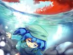  blue_hair hat kawashiro_nitori murani short_hair swimming tamutamu_(pixiv) touhou underwater water 