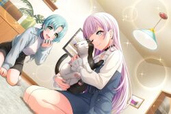 d4dj dress grey_eyes izumo_saki long_hair silver_hair smile