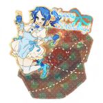  birthday blue_hair boots candels candle dress earrings gloves green_eyes jewelry jump jumping mot pixiv pixiv-tan ribbon ribbons side_ponytail thigh-highs thighhighs tongue 