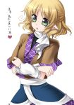  1girl bad_id blonde_hair green_eyes mizuhashi_parsee open_mouth pointy_ears short_hair solo touhou translated white_background 