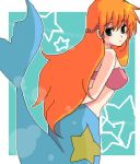  alternate_hairstyle arms_behind_back hair_down kasumi_(pokemon) long_hair lowres mermaid monster_girl oekaki orange_hair pokemon pokemon_(anime) solo 