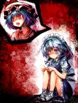  blue_hair commentary_request hat highres izayoi_sakuya maid multiple_girls remilia_scarlet ribbon ribbons short_hair silver_hair tears touhou ukyo_rst 