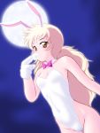  bare_legs bunny_ears bunnysuit gloves hakkai inugami_hatsune long_hair moon orange_eyes rabbit_ears white_hair zettai_karen_children 