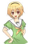  higurashi_no_naku_koro_ni houjou_satoko lowres red_eyes sailor_dress 