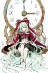  1girl absurdres bangs bow closed_eyes fuupu green_hair highres long_hair parted_bangs red_bow sitting solo touhou 