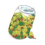  bottle can creatures_(company) game_freak gen_3_pokemon in_bottle in_container lizard nintendo pokemon pokemon_(creature) simple_background sleeping soda soda_can too_many treecko white_background yellow_sclera zac-chen 