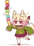  animal_ears food fox_ears fox_girl fox_tail ice_cream kemomimi-chan_(naga_u) long_sleeves naga_u original tail 