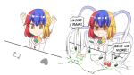  1girl bangs blonde_hair blue_hair bongo_cat bridal_gauntlets comic detached_sleeves english_text eyebrows_visible_through_hair eyelashes google_chrome green_eyes green_hair hands_up heart highres hinghoi jewelry medium_hair meme multicolored multicolored_eyes multicolored_hair no_nose personification red_eyes redhead ring shaded_face smile speech_bubble truth twitter upper_body white_background yellow_eyes 