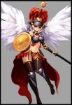  1girl armor breasts navel notte original shield solo valkyrie violet_eyes white_hair 