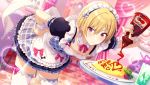  blonde_hair blush dress headdress idolmaster idolmaster_shiny_colors maid red_eyes saijou_juri short_hair 