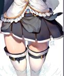  1girl 2019 black_skirt dated frills kouyafu mahou_shoujo_madoka_magica miki_sayaka ripples skirt solo soul_gem strap thigh-highs thighs wading white_background white_legwear 