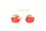  2others animal artist_name bird chai commentary_request flower flying_sweatdrops food fruit highres holding holding_flower leaf looking_at_another multiple_others no_humans original simple_background strawberry white_background white_flower 