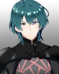  1boy armor blue_eyes blue_hair byleth cape fire_emblem fire_emblem:_three_houses inha_(ingha) looking_at_viewer male_focus nintendo short_hair simple_background solo uniform upper_body 