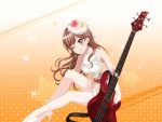  bang_dream! blush brown_eyes brown_hair dress guitar imai_lisa long_hair smile 