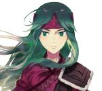  1girl aisutabetao fire_emblem fire_emblem:_fuuin_no_tsurugi fire_emblem_heroes green_eyes green_hair headband long_hair looking_at_viewer nintendo portrait solo sue_(fire_emblem) 