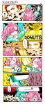  ... 1boy 1girl :q ? artist_name box brother_and_sister charlotte_galette charlotte_katakuri cheek_bulge chewing child comic covered_mouth doughnut drooling eating eighth_note finger_to_mouth food food_on_face gloom_(expression) hair_over_one_eye heart height_difference highres holding holding_box horns k164 licking_lips long_hair long_sleeves looking_at_another musical_note one_piece out_of_frame pants pastry_box pink_hair pointing red_eyes redhead scar scarf scarf_over_mouth short_hair siblings silent_comic sound_effects spoken_ellipsis spoken_heart spoken_musical_note spoken_question_mark stitches tearing_up tongue tongue_out tsurime vest younger 