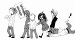  five five_(manga) hard_translated jpeg_artifacts manga monochrome translated trip tripping 