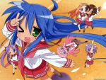  highres hiiragi_kagami hiiragi_tsukasa izumi_konata kusakabe_misao lucky_star minegishi_ayano school_uniform serafuku takara_miyuki tamura_hiyori wink 