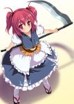  breasts onozuka_komachi pink_hair r-type_nirvana red_eyes scythe short_hair touhou twintails 