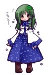 futami_yayoi green_hair kochiya_sanae long_hair long_skirt skirt touhou