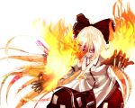  beshi claws fire flames fujiwara_no_mokou touhou transformation 