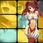  breasts brown_eyes choker cleavage cosplay earrings elbow_gloves glasses gloves high-cut_armor highcut_armor jewelry kirijou_mitsuru kirijou_mitsuru_(cosplay) kujikawa_rise mizuno_kakeru navel persona persona_3 persona_4 red_hair redhead solo takeba_yukari takeba_yukari_(cosplay) thigh-highs thigh_boots thighhighs twintails zoom_layer 