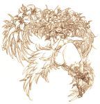  birds brown elle_(lom) flower kamiya_ichi legend_of_mana monochrome seiken_densetsu smile wings 