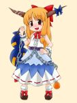  brown_hair ibuki_suika kageyama_mari long_hair orange_hair ribbon ribbons sebama touhou 