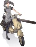  bazooka black_hair cannon maid motor_vehicle pantyhose scooter twintails vehicle vespa 