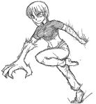  kaibutsu_oujo matsuya monochrome riza_wildman sketch 