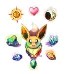  :d crayonchewer creature creatures_(company) evolutionary_stone fire_stone full_body game_freak gen_1_pokemon heart ice_rock_(pokemon) looking_at_viewer moon moss_rock_(pokemon) nintendo no_humans open_mouth pokemon pokemon_(creature) signature simple_background smile sun thunder_stone water_stone white_background 