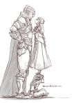  1girl 2boys armor dress ganondorf link multiple_boys nintendo princess_zelda salty-red-mage sitting size_difference standing_on_head the_legend_of_zelda the_legend_of_zelda:_twilight_princess 