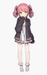  1girl character_request copyright_request highres jacket pink_hair shone solo standing twintails 